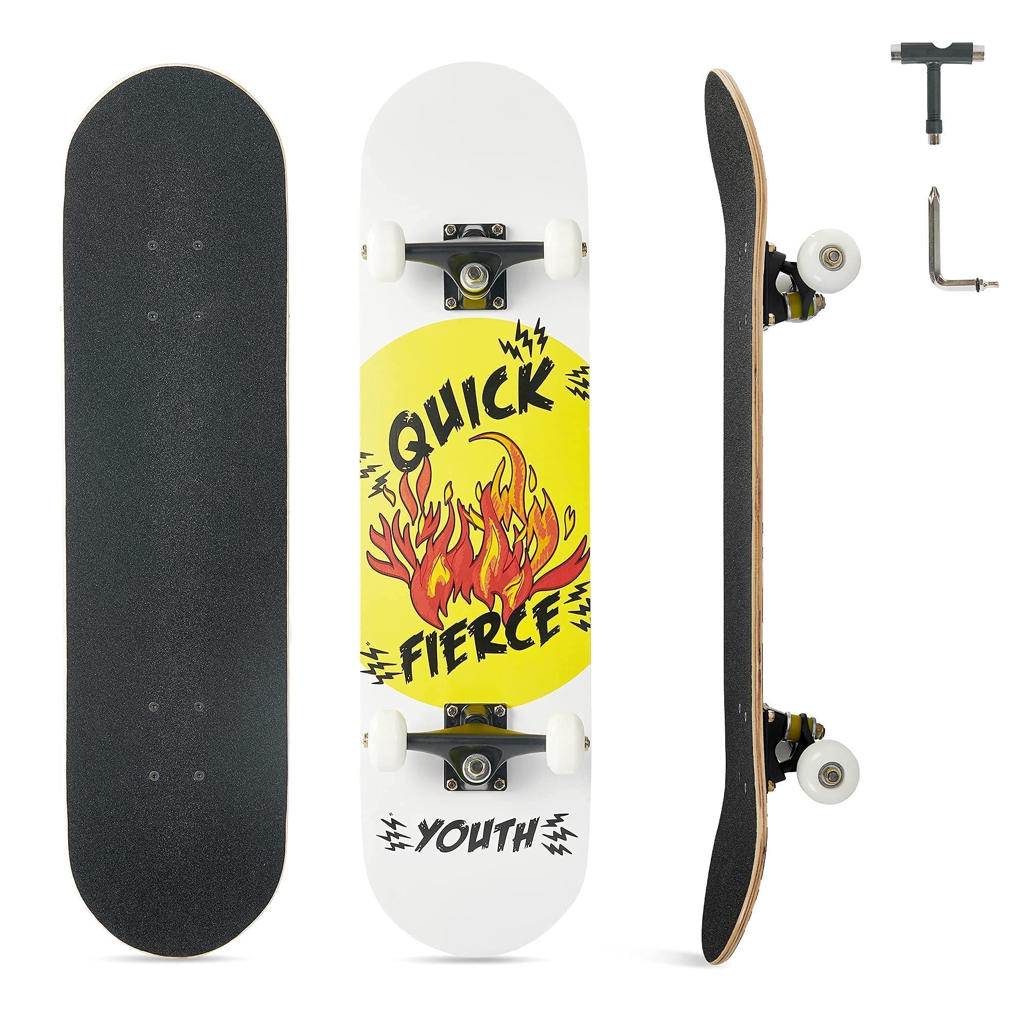 Amazon.co.jp: Opurtdor 31 x 8インチ 完全標準スケートボード 8層